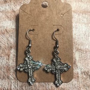 Sterling Silver Cross Earring